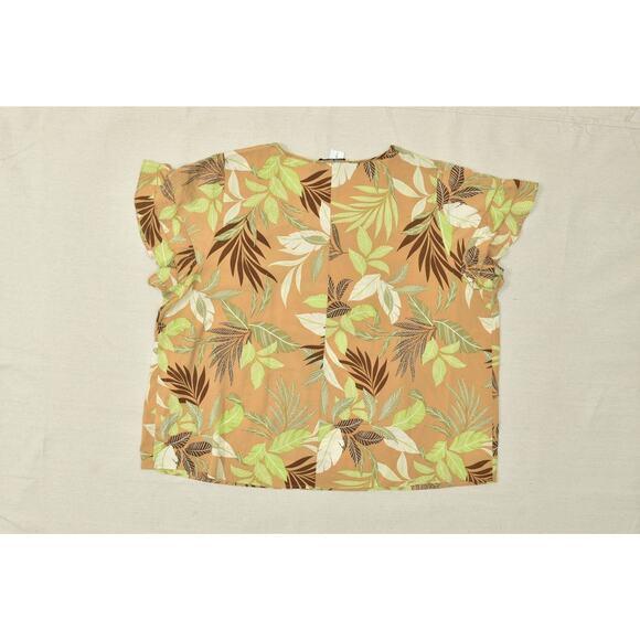 NEW Lane Bryant Plus Size 26 Brown Tropical Leaf Top Blouse Polyester - Picture 8 of 8